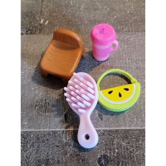 Chair purse brush cup doll accessory toy figure set - Picture 1 of 5